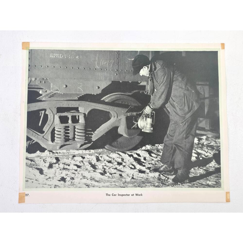 Vintage 1940s Railroad Car Inspector 11x8.5 Photo Print #7